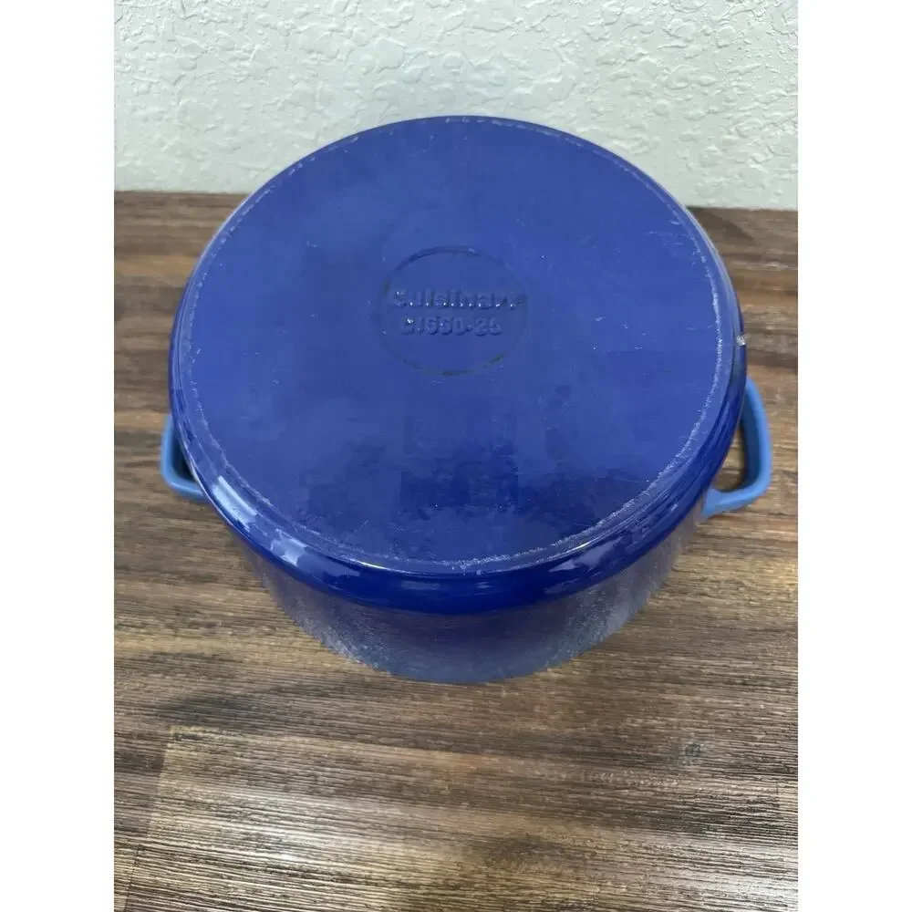 Cuisinart CI650-25BG 5 Qt Enameled Cast Iron Dutch Oven Provençal Blue Lid